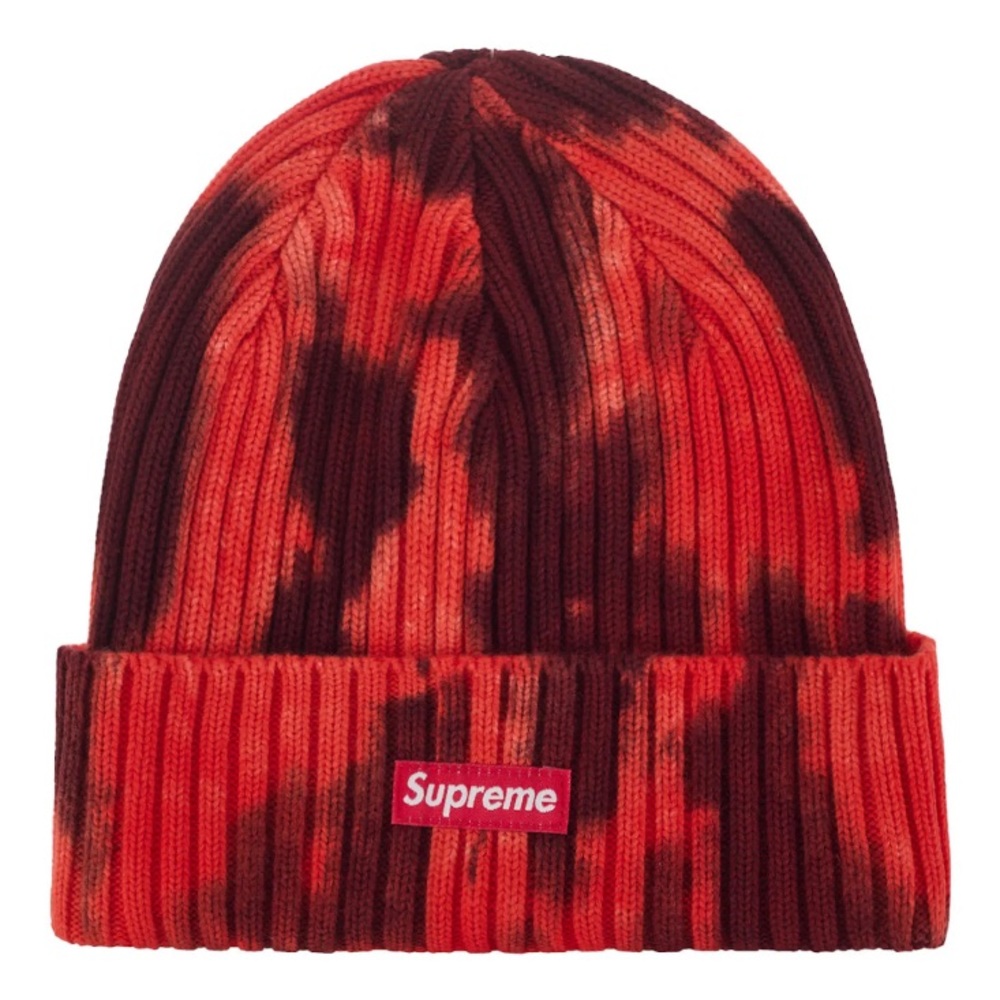 Supreme Overdyed Beanie Splatter Red SS24